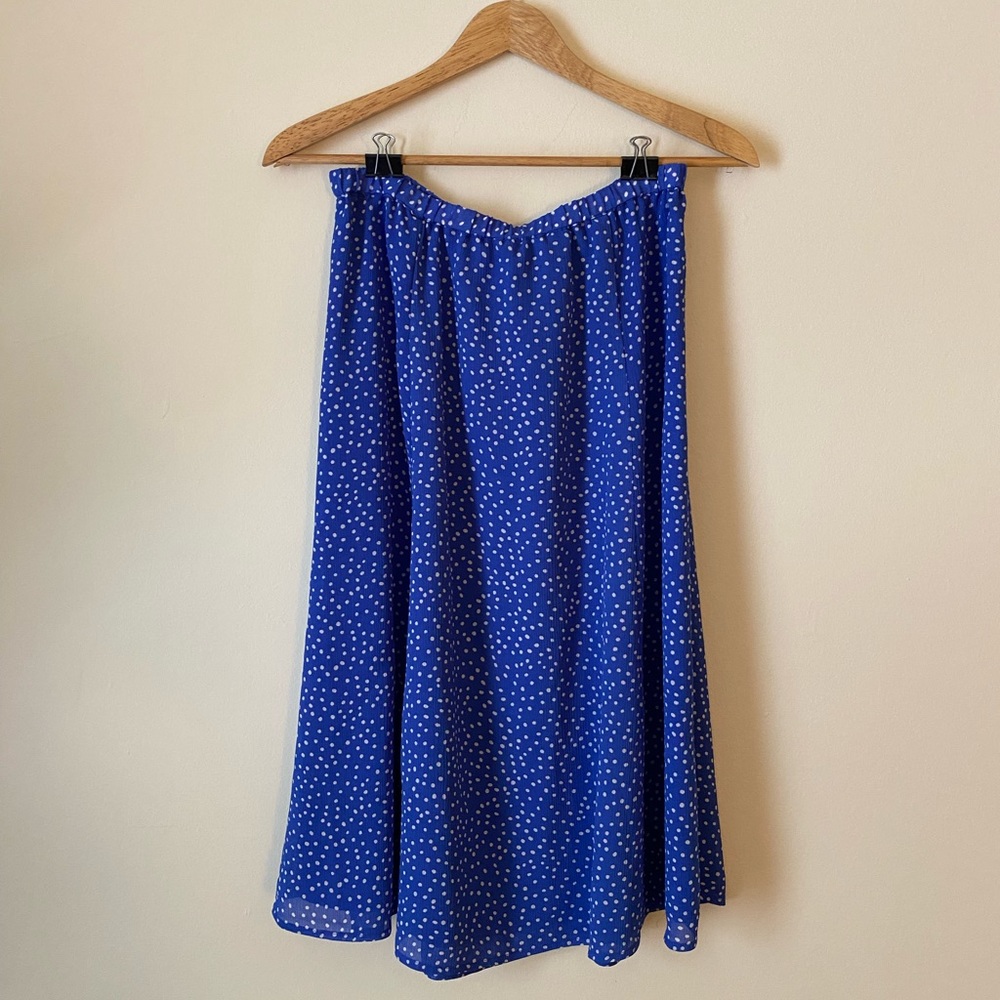 Vintage 90’s Blue Polka Dot Skirt Midi